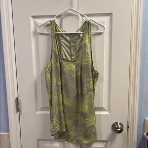 GAP Gray and Yellow Floral Tank Top